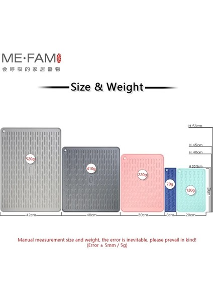 Pembe L 40X30CM Silikon Drenaj Mat Bulaşık Kase Bardak Kurutma Pedi Anti-Sıcak Kaymaz Trivet Tencere Mat Mutfak Tezgahı Lavabo Paspasları Placemat Coaster (Yurt Dışından) modelleri