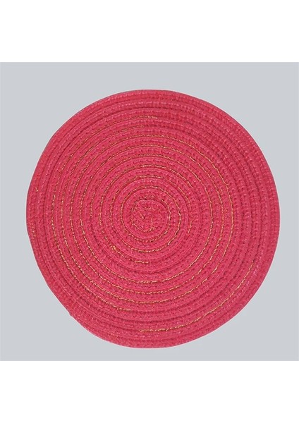 2CD-51009-002 38 cm Yuvarlak Pamuk Dokuma Iskandinav Kaymaz Mutfak Aksesuarları Placemat Coaster Yalıtım Pedi Kahve Fincanı Masa Mat Peçete Ev 51009 (Yurt Dışından)