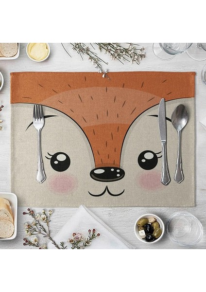 Stil 9 42X32 cm Keten 42X32 cm Sevimli Hayvan Keten Masa Mat Karikatür Domuz Ayı Kurbağa Tilki Desen Placemats Çocuklar Çocuklar Için Mutfak Yemek Yer Paspasları (Yurt Dışından) fırsatları