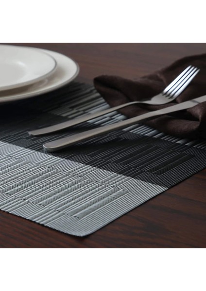 Placemat 14 Dikdörtgen 6 Pcs Yemek Masası Için Placematlar Pvc Bambu Desenli Masa Paspasları Çoklu Renkler Kaymaz Isıya Dayanıklı Yıkanabilir Kolay Temizlenebilir (Yurt Dışından)