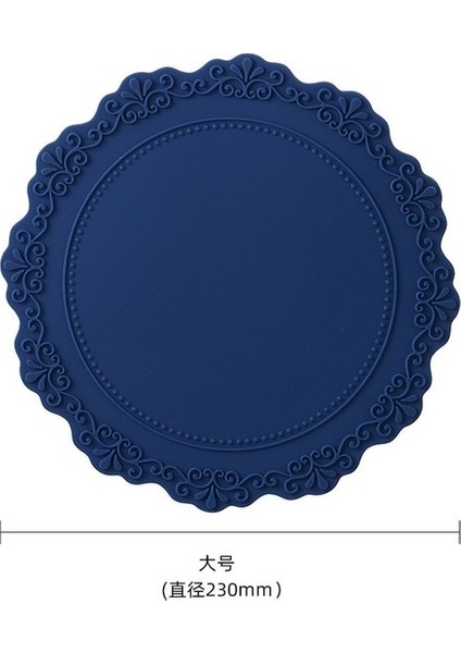 Koyu Mavi 23CM Silikon Çiçek Servis Altlığı Sofra Yağa Dayanıklı Isı Yalıtımı Kaymaz Tablemat Coaster Mutfak Yıkanabilir Fincan Takımı Masa Mat (Yurt Dışından)