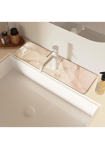 H 10X60 cm Klasik Lavabo Musluğu Drenaj Pedi Masa Mat Tuvalet Diatom Çamur Emici Ped Kaymaz Anti-Küf Mat Mutfak Tezgahı Için Cocina (Yurt Dışından)