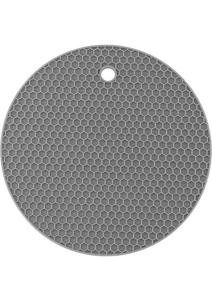 Gri 220MM Çok Fonksiyonlu Yuvarlak Isıya Dayanıklı Silikon Mat Bardak Bardak Kaymaz Pot Tutucu Masa Placemat Mutfak Aksesuarları Aracı (Yurt Dışından)