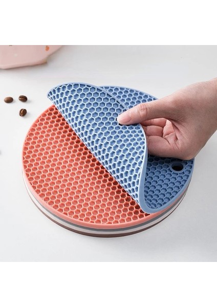 Gri 220MM Çok Fonksiyonlu Yuvarlak Isıya Dayanıklı Silikon Mat Bardak Bardak Kaymaz Pot Tutucu Masa Placemat Mutfak Aksesuarları Aracı (Yurt Dışından) fırsatları