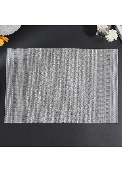 D-Gri 30X45 cm 6 Pc Set 2/4/6 Adet Placemats Yemek Masası Placemats Otel Ziyafet Parti Ev Dekor Için Dayanıklı Yıkanabilir Pvc Masa Paspaslar Pedleri (Yurt Dışından)