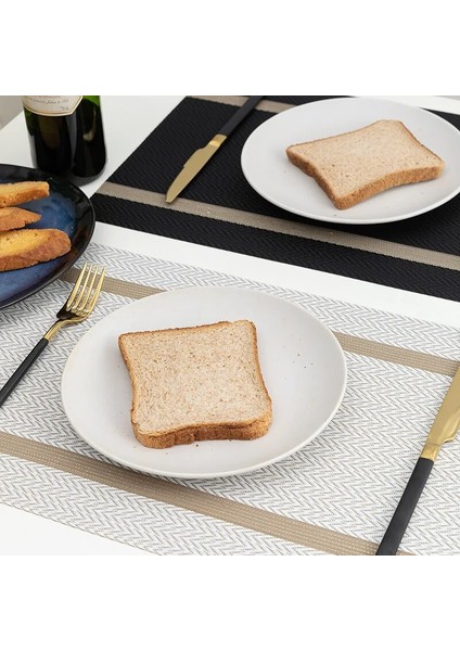 D-Gri 30X45 cm 6 Pc Set 2/4/6 Adet Placemats Yemek Masası Placemats Otel Ziyafet Parti Ev Dekor Için Dayanıklı Yıkanabilir Pvc Masa Paspaslar Pedleri (Yurt Dışından)