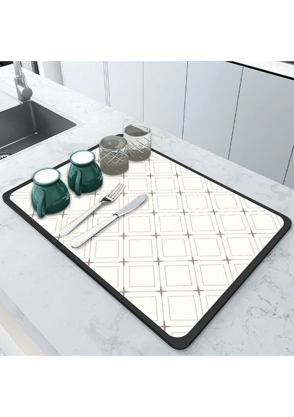 Tw-03-16 S 20X30 cm Süper Emici Drenaj Mat Mutfak Banyo Musluk Tezgah Emici Mat Kahve Makinesi Su Bardağı Kase Kurutma Placemat (Yurt Dışından)