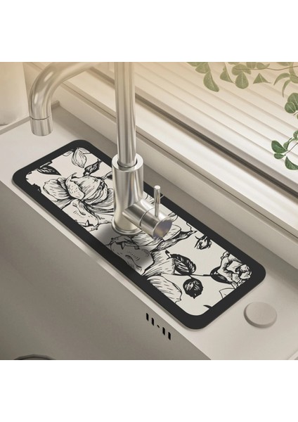 Stil 1 38X13 cm Kaymaz Lavabo Musluğu Drenaj Pedi Masa Mat Tuvalet Diatom Çamur Emici Ped Anti-Küf Mat Mutfak Tezgahı Yemek Için (Yurt Dışından) indirimleri