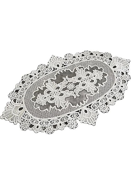 Beyaz 2 Oval 20X31 cm Yenı Dantel Oval Nakış Çiçek Masa Yer Mat Noel Ped Kumaş Placemat Fincan Kahve Çay Tabağı Coaster Yemek Bardak Altlığı Peçete Mutfak (Yurt Dışından)