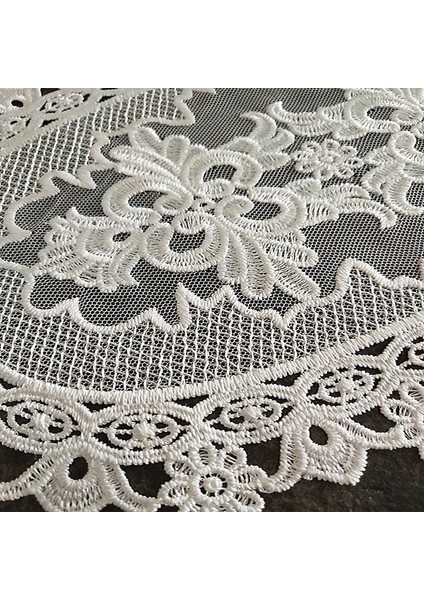 Beyaz 2 Oval 20X31 cm Yenı Dantel Oval Nakış Çiçek Masa Yer Mat Noel Ped Kumaş Placemat Fincan Kahve Çay Tabağı Coaster Yemek Bardak Altlığı Peçete Mutfak (Yurt Dışından)