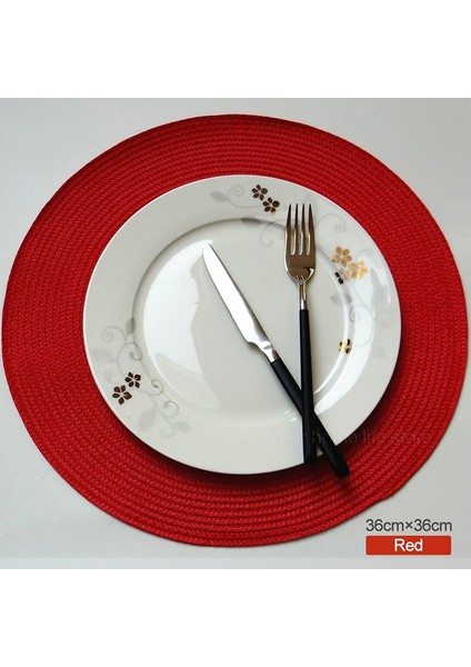 Haki 38CM 4 Adet Yuvarlak Placemats 6 Örgülü Daire Place Mat Yıkanabilir Masa Paspasları Mutfak Yemek Masası Için Set Karışık Renkli Kaymaz Placemats (Yurt Dışından)