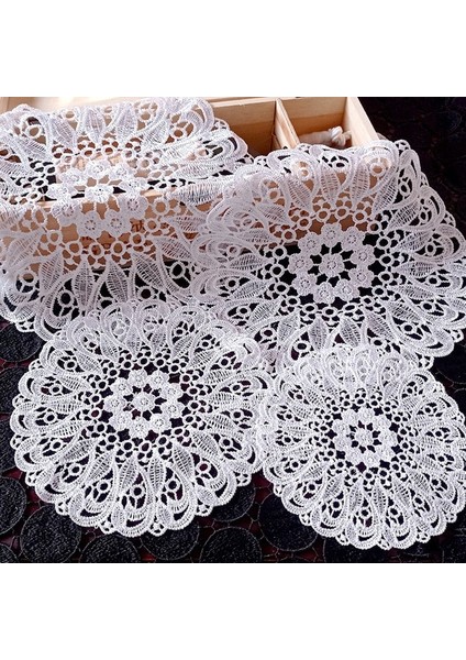Stil 6 25 cm Yuvarlak Içi Boş Dantel Coaster Plaka Kase Peçete Yalıtım Pedi Nakış Çiçek Placemat Kupa Yemek Sehpa Fincan Mat Ev Dekor (Yurt Dışından)