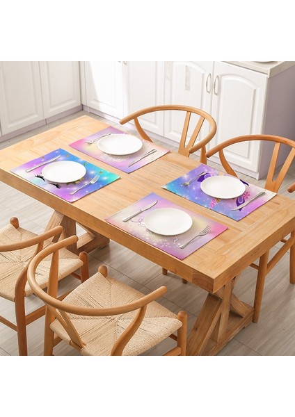 Stil 2 42X32 cm Iskandinav Ins Karikatür Unicorn Keten Masalar Mat Kaymaz Isıya Dayanıklı Placemat Masa Içecek Fincan Coaster Mutfak Aksesuarları (Yurt Dışından) modelleri
