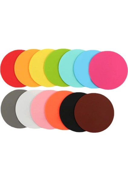 Siyah Raf Yuvarlak Çap 10 cm 3.9 Inç Renkli Silikon Bardak Isı Yalıtımı Çay Bardağı Mat Kaymaz Içecek Kahve Bardağı Içecek Tutucu Ped Masaüstünü Koruyun (Yurt Dışından)