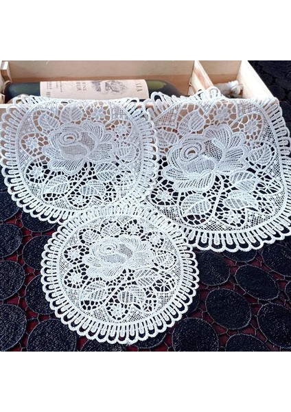 2CD-51207-06 15 cm Yuvarlak Hollow Dantel Coaster Plaka Kase Peçete Yalıtım Pedi Nakış Çiçek Placemat Kupa Yemek Sehpa Fincan Mat Ev Dekor (Yurt Dışından)