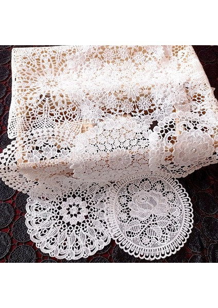 2CD-51207-06 15 cm Yuvarlak Hollow Dantel Coaster Plaka Kase Peçete Yalıtım Pedi Nakış Çiçek Placemat Kupa Yemek Sehpa Fincan Mat Ev Dekor (Yurt Dışından)