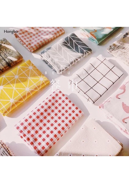 Stil 3 Hongbo 1 Adet Ekose Pamuk Placemat Japon Moda Stil Kumaş Masa Paspaslar Peçeteler Basit Tasarım Sofra Mutfak Aracı (Yurt Dışından)