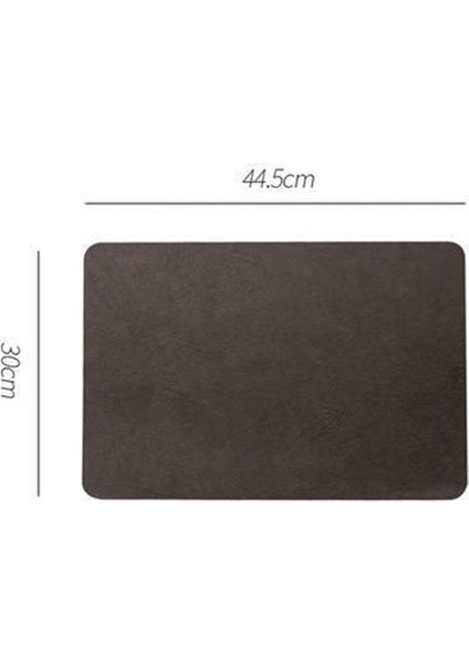 C 40CMX30CM Hafif Lüks Katı Deri Placemat Kahve Kahverengi Pu Masa Mat Su Geçirmez Yağa Dayanıklı Isı Yalıtımlı Plaka Kase Ped Masa Dekor (Yurt Dışından)