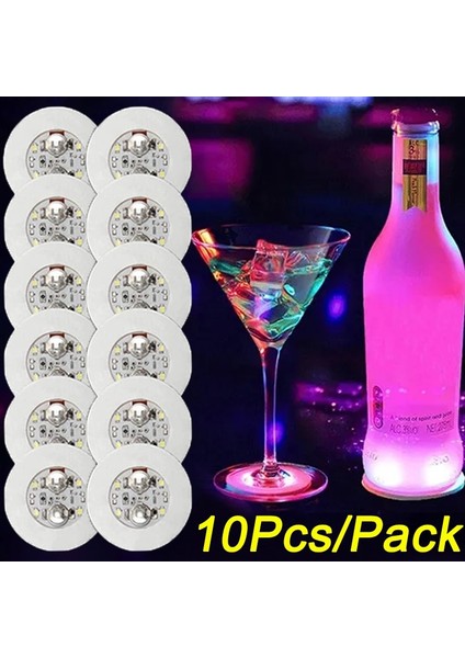 Kırmızı Işık 3 Adet 3//6/10 Adet LED Coaster Light Up Bardak Altlıkları Çıkartmalar Likör Şişesi Içecek Aydınlık Fincan Mat Club Bar Parti Araba Düğün Vazo Dekor (Yurt Dışından)