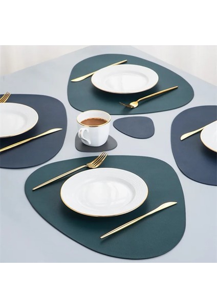 Süt Çay Rengi 11X13 cm Deri Batı Servis Altlığı Sofra Pedi Yağ Suya Dayanıklı Isı Yalıtımı Kaymaz Tablemat Coaster Mutfak Için Yıkanabilir Bardak (Yurt Dışından)
