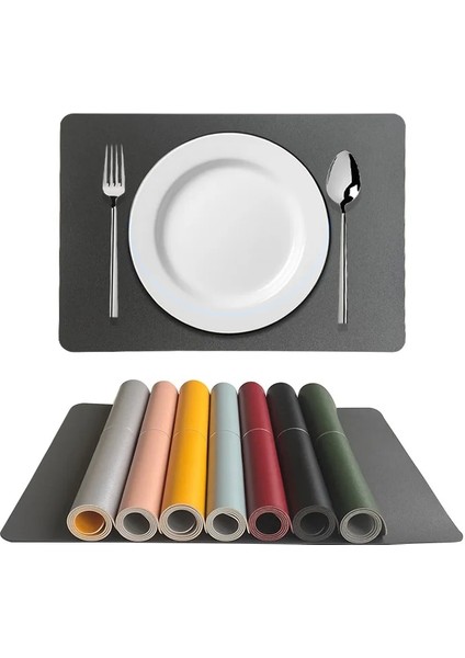 Dcp Sarı Gümüş 43X30 cm 4 Adet Inyahome 1/4/6 Isıya Dayanıklı Suni Deri Kare Pu Yer Paspasları Silme Temiz Iç ve Dış Mekan Sofra Pedi Için Uygun (Yurt Dışından)