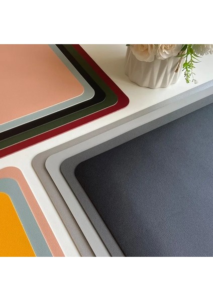 Dcp Sarı Gümüş 43X30 cm 4 Adet Inyahome 1/4/6 Isıya Dayanıklı Suni Deri Kare Pu Yer Paspasları Silme Temiz Iç ve Dış Mekan Sofra Pedi Için Uygun (Yurt Dışından)