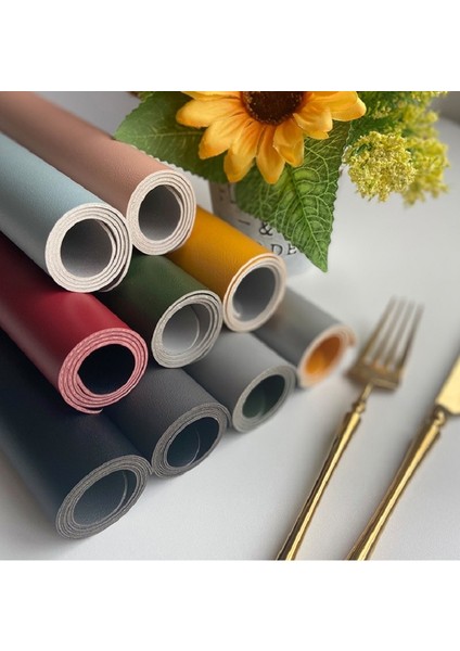 Dcp Sarı Gümüş 43X30 cm 4 Adet Inyahome 1/4/6 Isıya Dayanıklı Suni Deri Kare Pu Yer Paspasları Silme Temiz Iç ve Dış Mekan Sofra Pedi Için Uygun (Yurt Dışından)