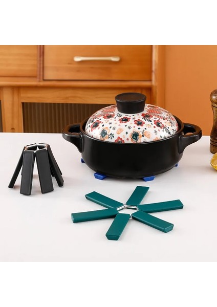 Yeşil Resimde Gösterildiği Gibi Katlanabilir Isıya Dayanıklı Servis Altlığı Yemek Masası Mat Plastik Yalıtım Coaster Pedleri Tava Kase Tutucu Utensilios De Cocina (Yurt Dışından)