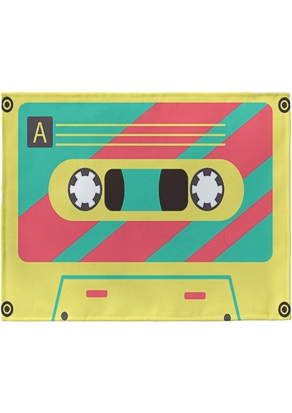 Stil 2 42X32 cm Müzik Bandı Placemat Dikdörtgen Dayanıklı Kanvas Yıkanabilir Yemek Masası Mat Kaymaz Mutfak Tabak Mat Kase Coaster Dekor (Yurt Dışından)