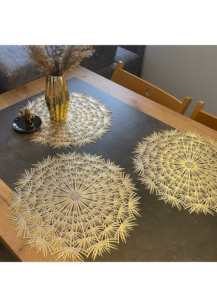 Bir Gül 38 cm 15 Inç 1 Adet Pvc Placemat Yemek Masası Için Içi Boş Ped Coaster Pad Masa Kase Mat (Yurt Dışından) modelleri