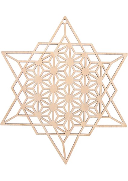 WD0102 15CM 1 Adet Çakra Hayat Çiçeği Doğal Sembol 18 Çeşit Ahşap Yuvarlak Kenar Daire Oyma Coaster Taş Kristal Seti Dıy Dekor (Yurt Dışından)