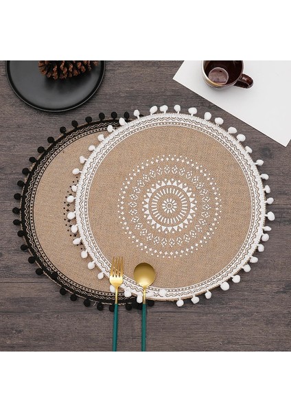 J0050 30 Çiçek Yuvarlak Pamuk ve Keten Placemat Yemek Masası Mat Kahve Masaları Sofra Tabakları Mutfak Aksesuarları Ev Dekor (Yurt Dışından) fırsatları