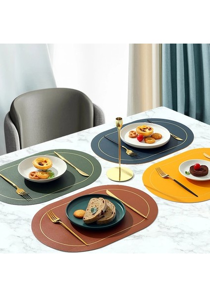 016 Iskandinav Tarzı Deri Batı Masa Mat Pvc Yağ Geçirmez Masa Mat Otel Ev Yemek Plaka Mat Kaymaz Isı Yalıtım Pedi (Yurt Dışından)