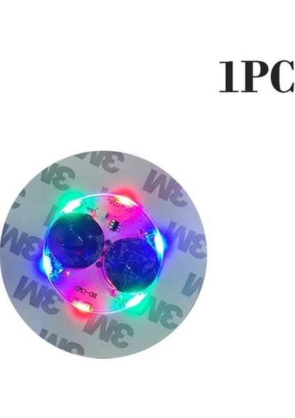 Renkli 1 Pc 6 cm Renkli Yanıp Sönen Sofra Mat Bardak LED Işıklı Etiket Renkli Yanıp Sönen Şişe Etiket Işık Yayan Coaster Durak Bar Işığı (Yurt Dışından)