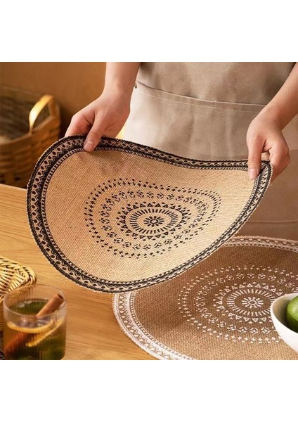 L Yuvarlak 38CM Boho Yuvarlak Servis Altlığı 15 Inç, Çiftlik Evi Dokuma Jüt Saçak Masa Paspasları Ponponlu Püskül Yer Mat Yemek Odası Için Ins Masa Dekorları (Yurt Dışından) indirimleri