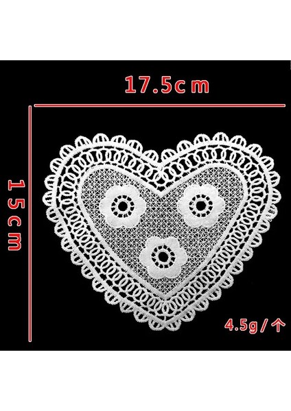 2CD-51204-007 Kalp Şeklinde Hollow Patch Coaster Dantel Coaster Placemat Yalıtım Peçete Nakış Çiçekler Kupa Sehpa Fincan Mat Ev Dekor (Yurt Dışından)