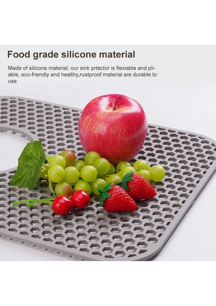 A Ceter-Açık Gri Mutfak Lavabosu Için Silikon Lavabo Koruyucuları, Lavabo Matı, Paslanmaz Çelik Lavabonun Tabanı Için Izgara Silikon Mutfak Lavabo Matı, Isıya Dayanıklı Paspas (Yurt Dışından) indirimleri