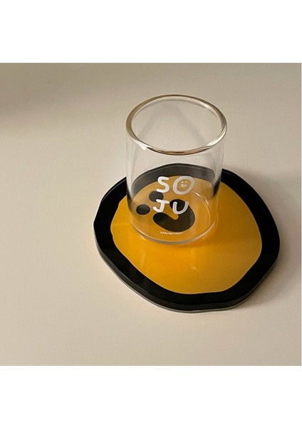 04 Sevimli Karikatür Akrilik Coaster Basit Su Geçirmez Ped Yüksek Sıcaklık Kase Ped Masaüstü Dekorasyon Masa Mat (Yurt Dışından)