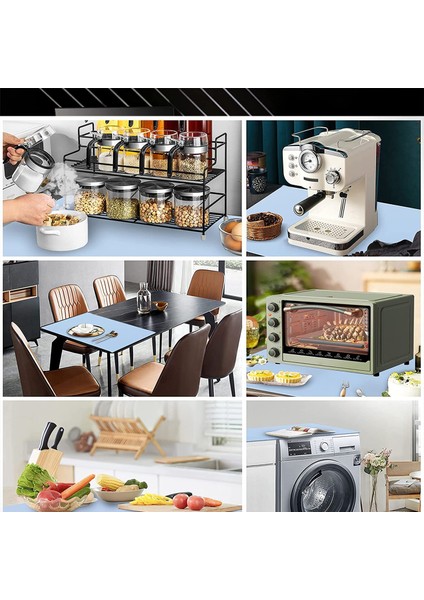 Gri 90X50 cm Masa Mat Yemek Silikon Placemat Sıcak Ped 1mm Kalınlığında Masa Örtüsü Masa Koruyucu Pişirme Mat Kaymaz Mutfak Masası Süslemeleri (Yurt Dışından)