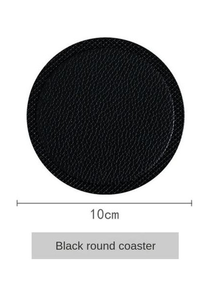 Siyah 10CM 10CM Pu Deri Bardak Altlığı Yuvarlak Kaymaz Fincan Mat Isı Yalıtımı Yemek Mat Yağ Tavası Kase Mat Masa Mat Mutfak Aksesuarları (Yurt Dışından)