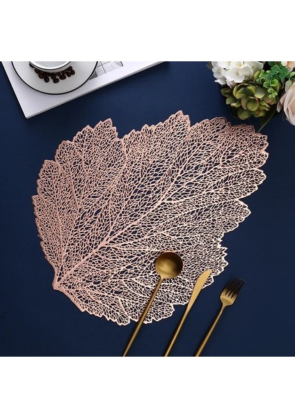 2CD-51066-003 Kırmızı Pvc Yaprak Içi Boş Iskandinav Kaymaz Mutfak Aksesuarları Placemat Coaster Yalıtım Pedi Bulaşık Sehpa Mat Peçeteler Ev Dekor (Yurt Dışından)