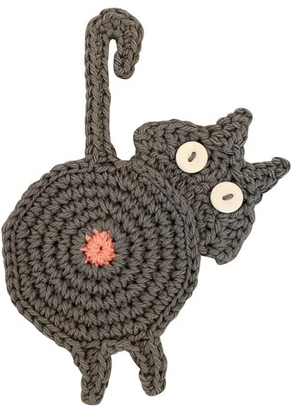 C Kedi Butt Coaster Çay Kahve Fincanı Coaster Placemats Dayanıklı Isıya Dayanıklı Bardak Kase Pedi Masa Mat Ev Dekorasyon Posavasos (Yurt Dışından)