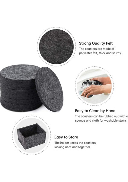 Çikolata 14 + 1 Adet Emici Yuvarlak Altıgen Keçe Coaster Bardak Mat Pad Saklama Kutusu Kase Kupa Cam Plaka Yaratıcı Placemats Içecek Aksesuarları (Yurt Dışından)