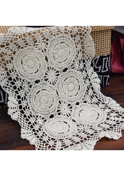 Beyaz 30X45 cm Yeni El Yapımı Dantel Pamuk Masa Yer Mat Tığ Işi Kahve Placemat Ped Noel Içecek Coaster Fincan Kupa Çay Yemek Bardak Altlığı Peçete Mutfak (Yurt Dışından)