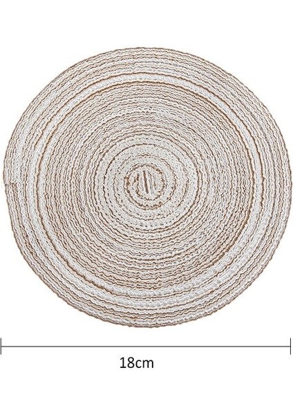 KHAKI18CM 1 Adet 2/4/6 Adet Dokuma Yuvarlak Placemat Masa Mat Pad Isıya Dayanıklı Kaseler Kahve Fincanları Coaster Sofra Mat Ev Dekorasyon Mutfak Aracı (Yurt Dışından)