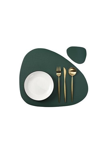 CD Yeşil Kalp Pili ve Bardak Altlığı Inyahome Deri Siyah Pu Servis Altlığı Pedi Suya Dayanıklı Isı Yalıtımı Kaymaz Masa Altlığı Bardak Altlığı Seti Mutfak Için Yıkanabilir Bardak (Yurt Dışından)