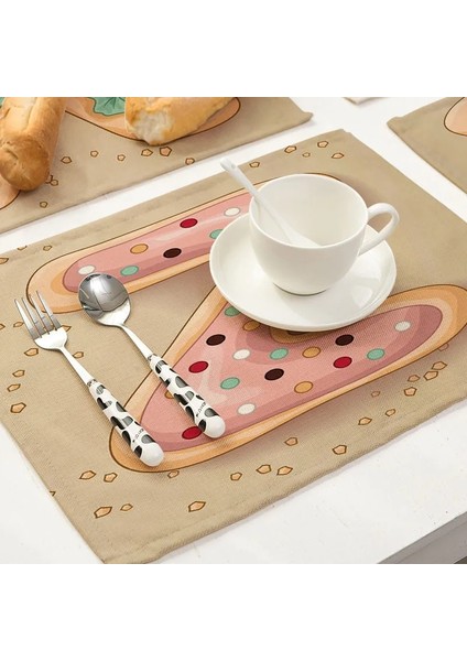 P 1 Adet Mektup Desen Mutfak Placemat Yemek Masası Paspaslar Çay Altlığı Pamuk Keten Pedleri Kase Fincan Paspaslar 42*32 cm Ev Dekor MC0029 (Yurt Dışından)
