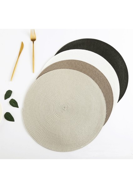 R Yuvarlak 4 Adet 4 Adet Pp Yemek Masası Mat Dokuma Placemat Ped Isıya Dayanıklı Kaseler Kahve Fincanları Coaster Sofra Mat Ev Mutfak Parti Kaynağı (Yurt Dışından)
