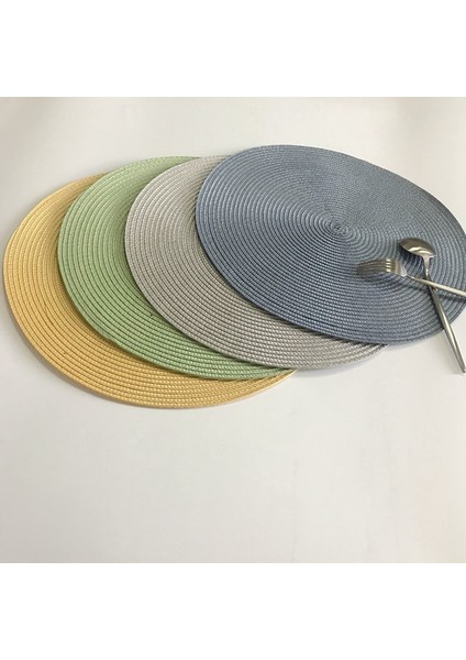 R Yuvarlak 4 Adet 4 Adet Pp Yemek Masası Mat Dokuma Placemat Ped Isıya Dayanıklı Kaseler Kahve Fincanları Coaster Sofra Mat Ev Mutfak Parti Kaynağı (Yurt Dışından)