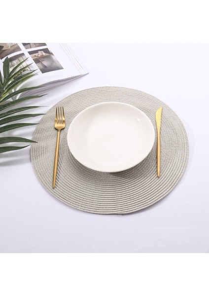 R Yuvarlak 4 Adet 4 Adet Pp Yemek Masası Mat Dokuma Placemat Ped Isıya Dayanıklı Kaseler Kahve Fincanları Coaster Sofra Mat Ev Mutfak Parti Kaynağı (Yurt Dışından)
